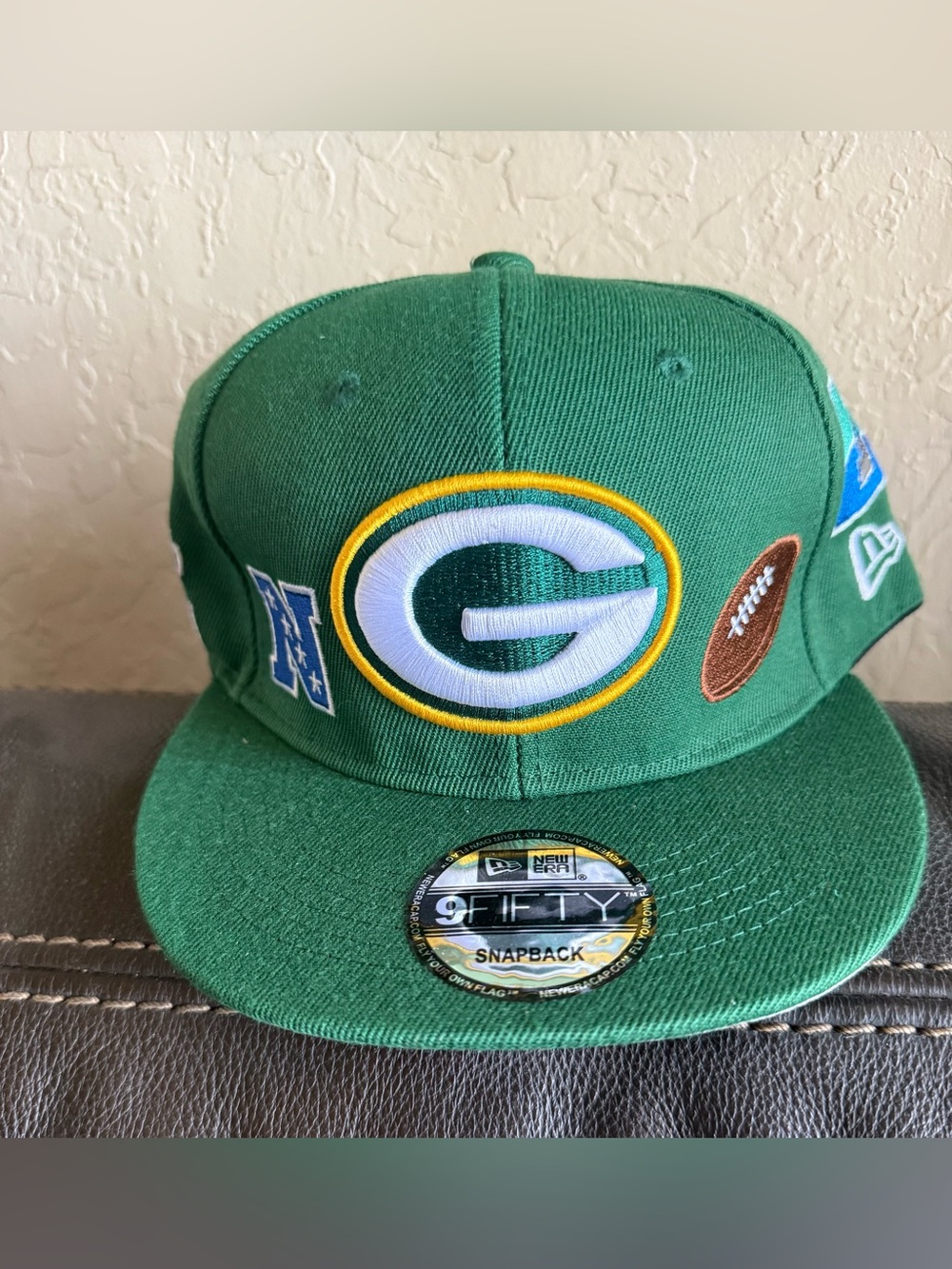 New Era Green Bay Packers  Snapback Hat with Gold Accent